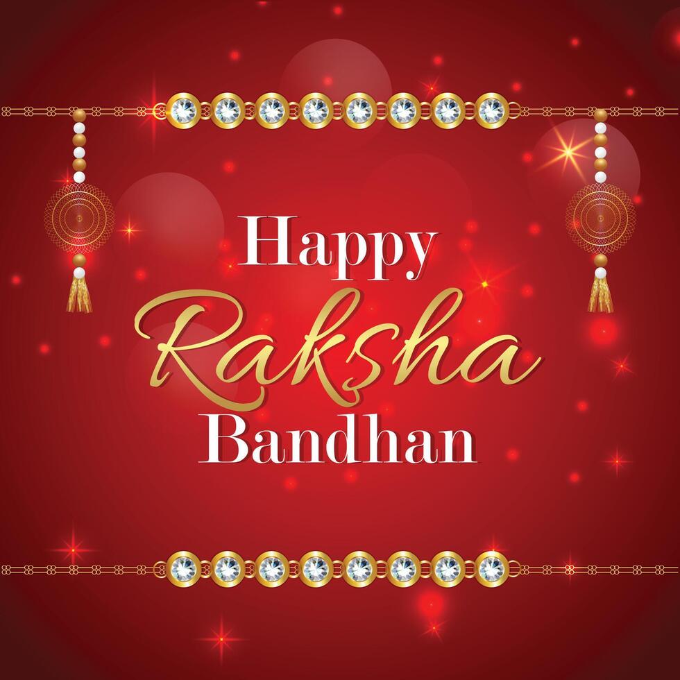 Happy raksha bandhan red background with decorative rakhi vector