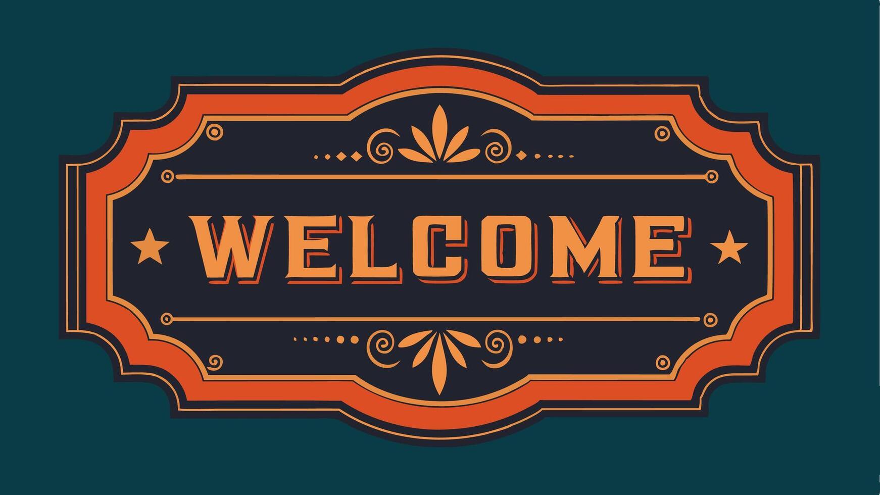 Logo Badge Welcome Vintage for your design vector