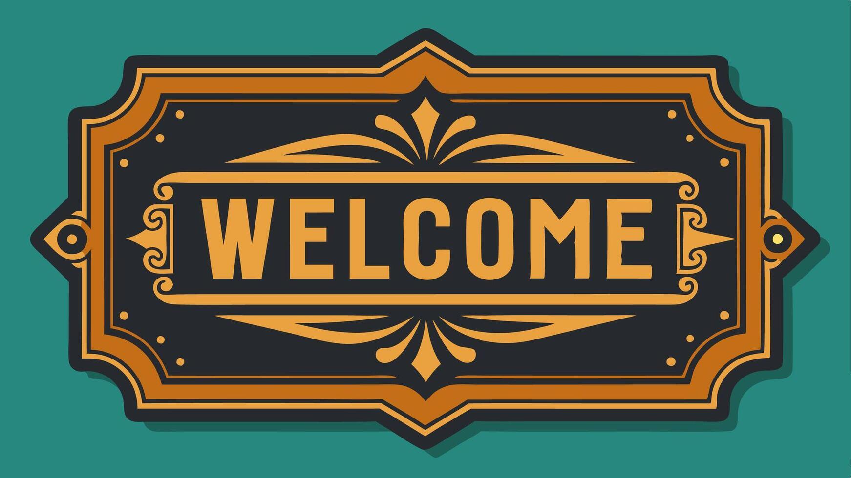 Logo Badge Welcome Vintage for your design vector