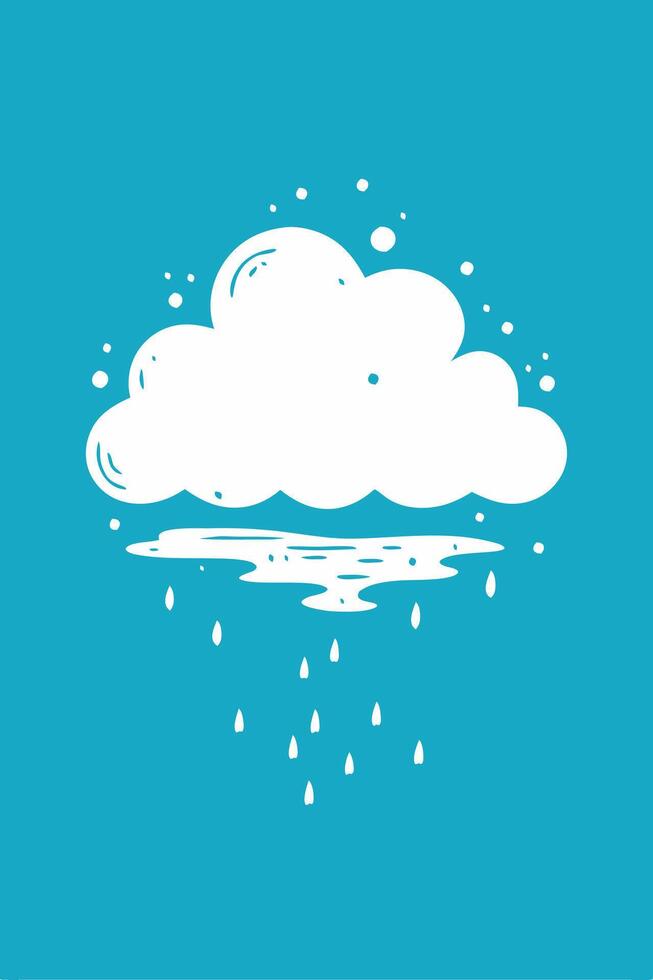 Cloud Splattered water at blue background for your design, cover book, child book, cute design book cover vector