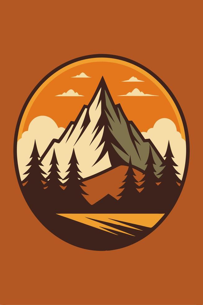 Mountain vintage with splash ink for your tshirt design, apparel design, community or your background vector