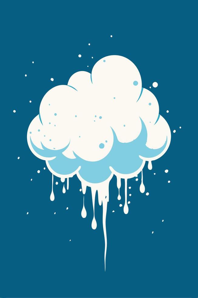 Cloud Splattered water at blue background for your design, cover book, child book, cute design book cover vector
