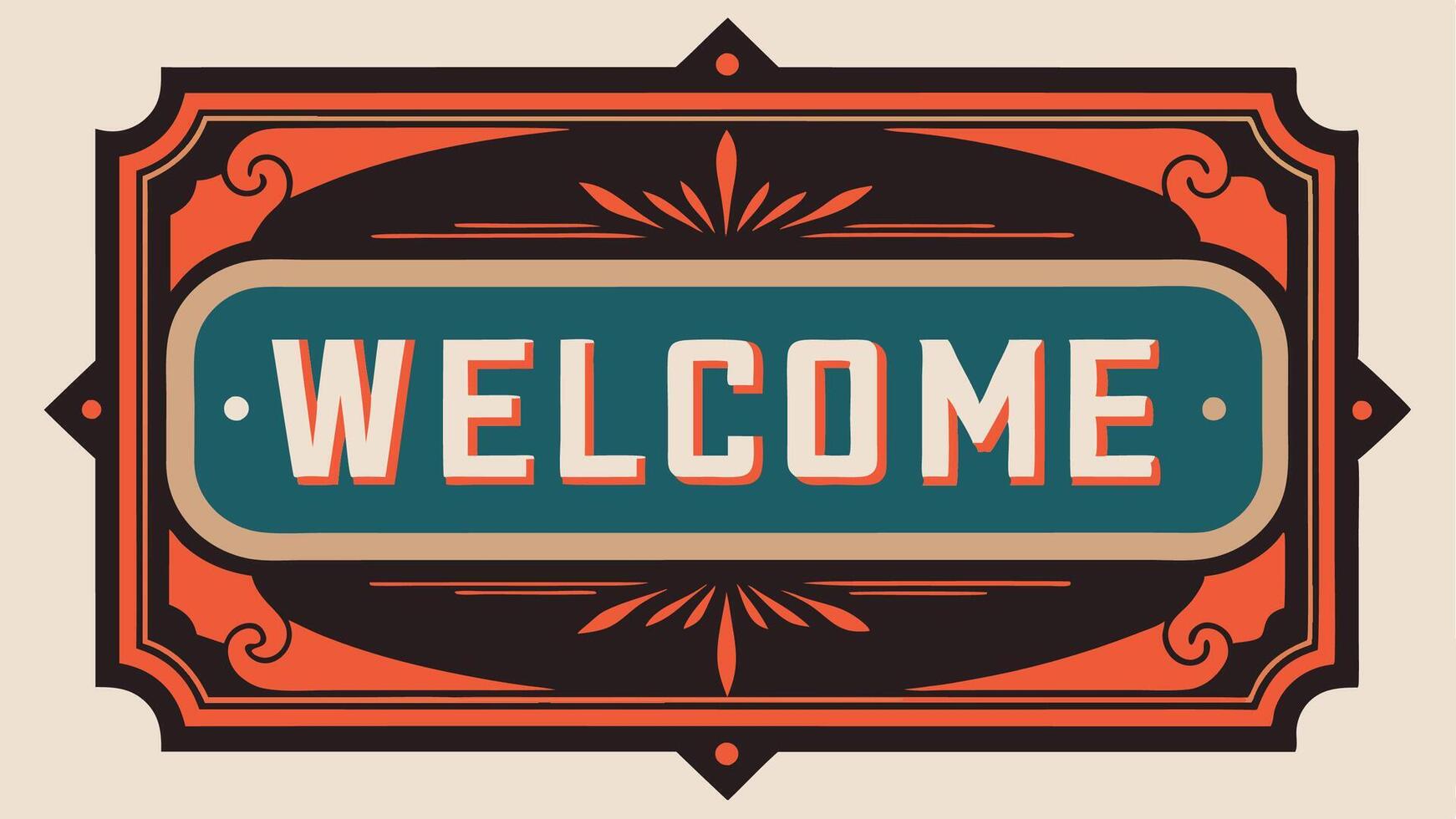 Logo Badge Welcome Vintage for your design vector