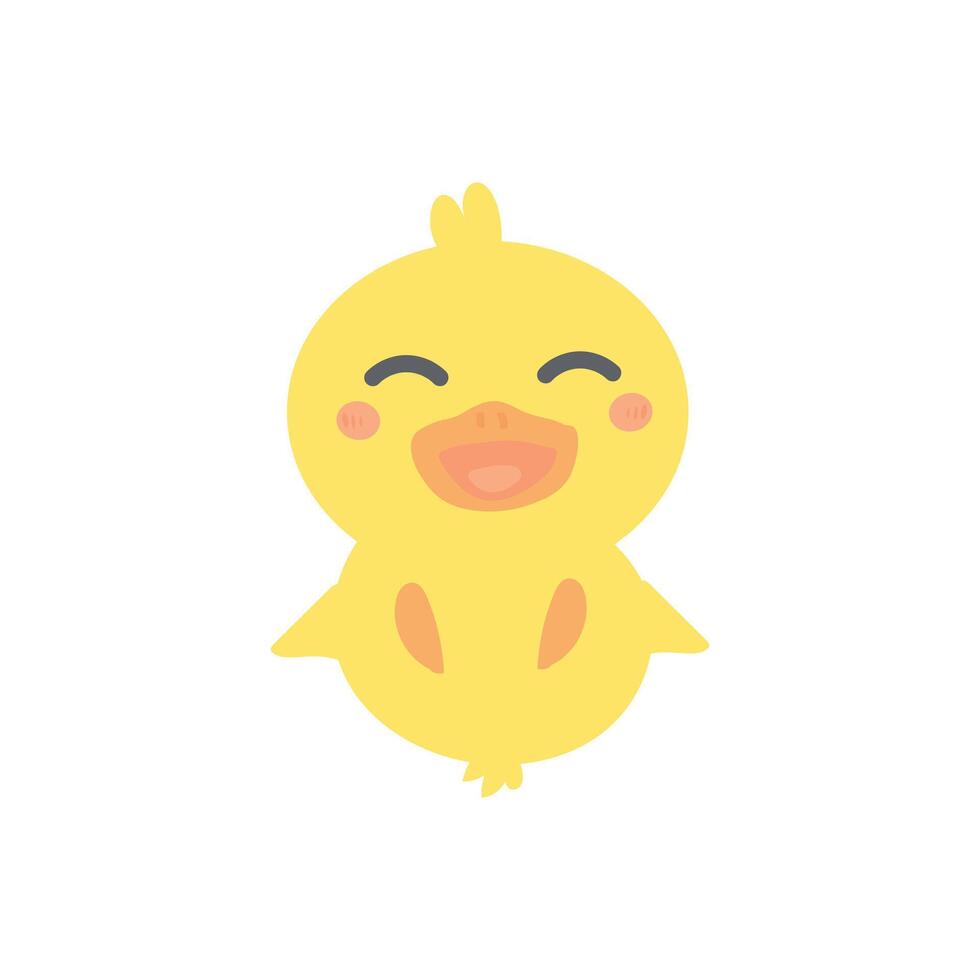 a cute little yellow duck with a smile on its face vector