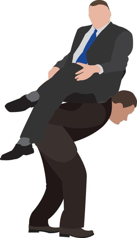 submissive person door on his shoulders connects vector