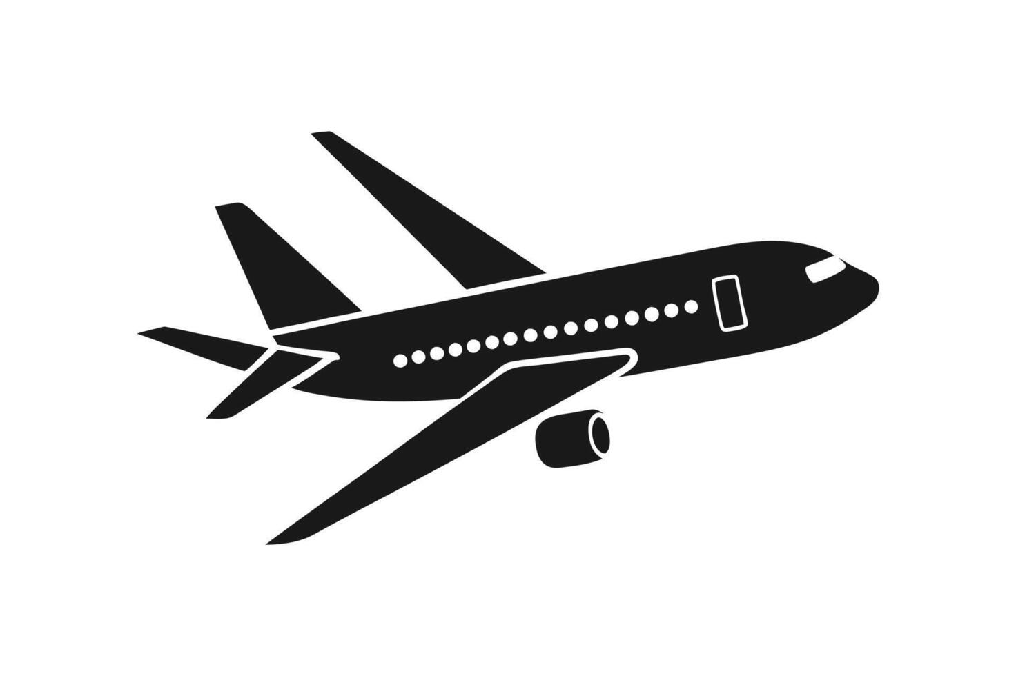 airplanes black colour silhouette vector