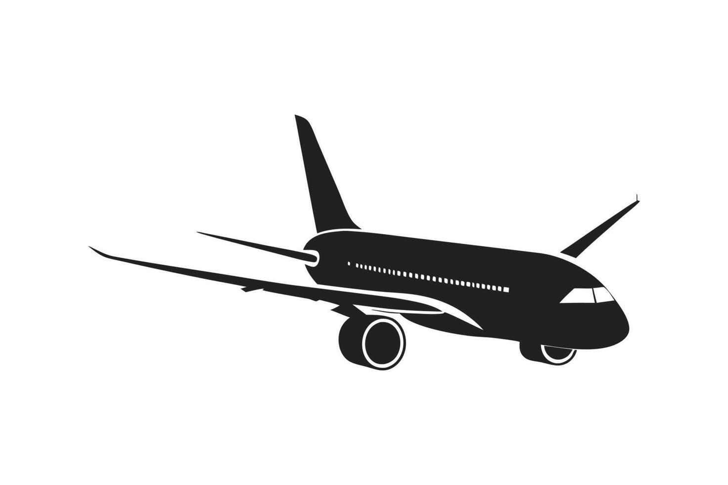 airplanes black colour silhouette vector