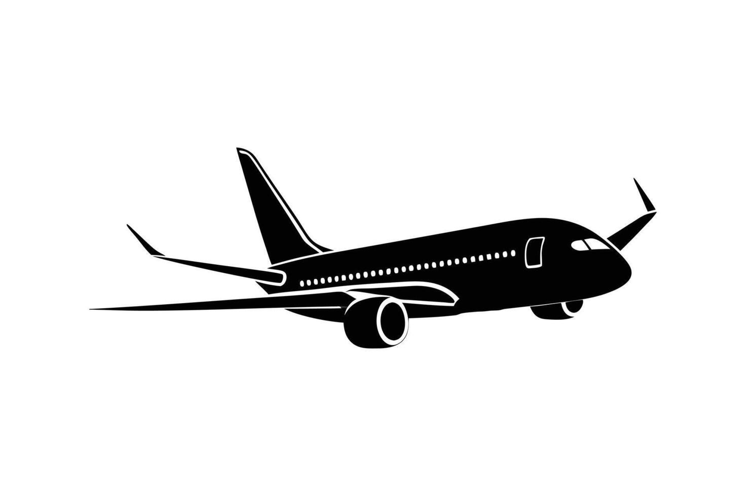 airplanes black colour silhouette vector