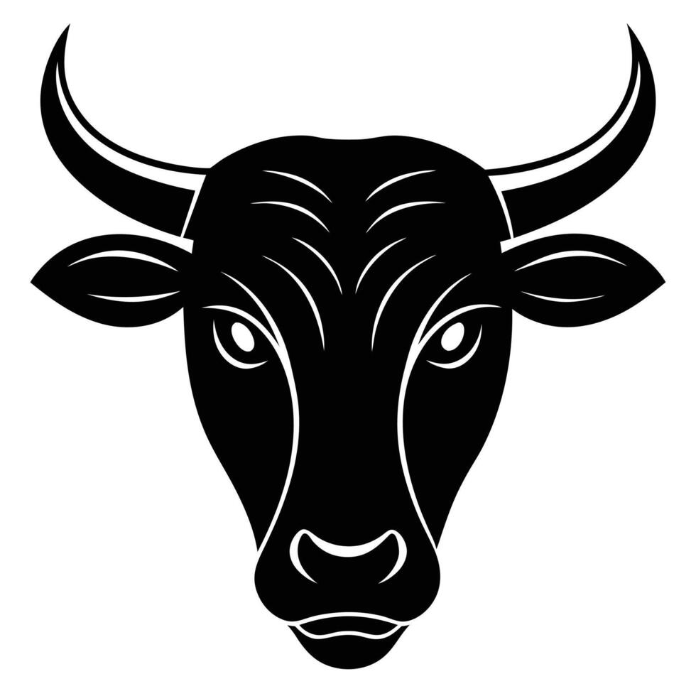 bull head silhouette illustration vector