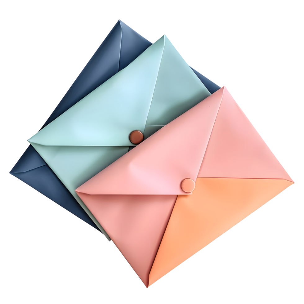 cute envelopes mockup transparent background png