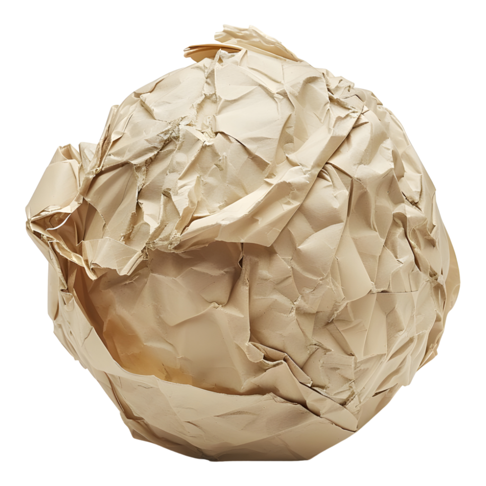 crumpled paper ball transparent background png