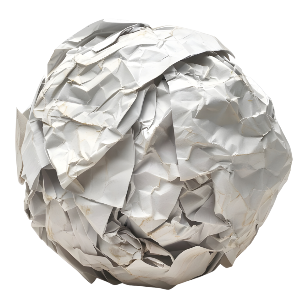 crumpled paper ball transparent background png