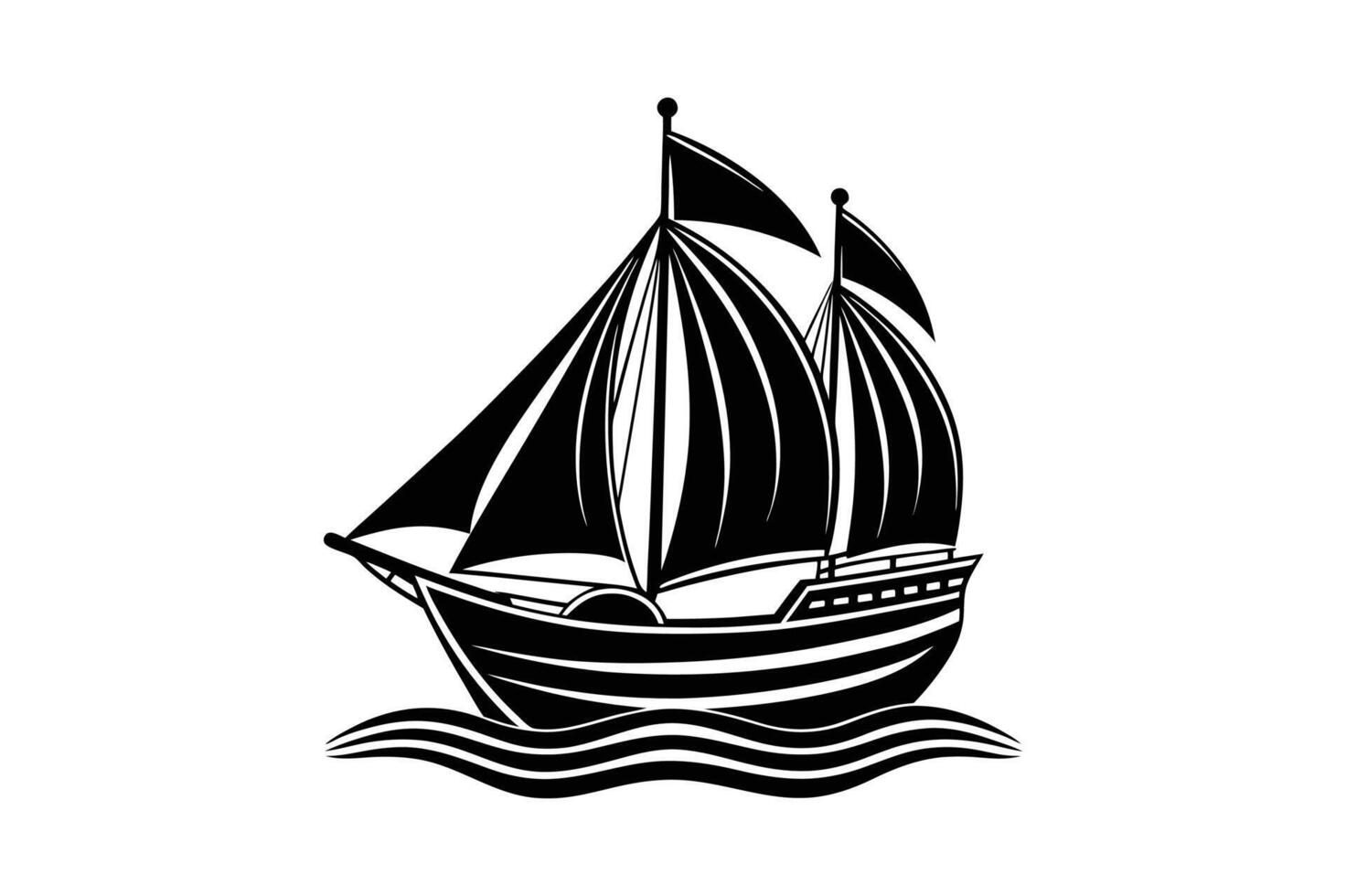 sailboat on white background vector