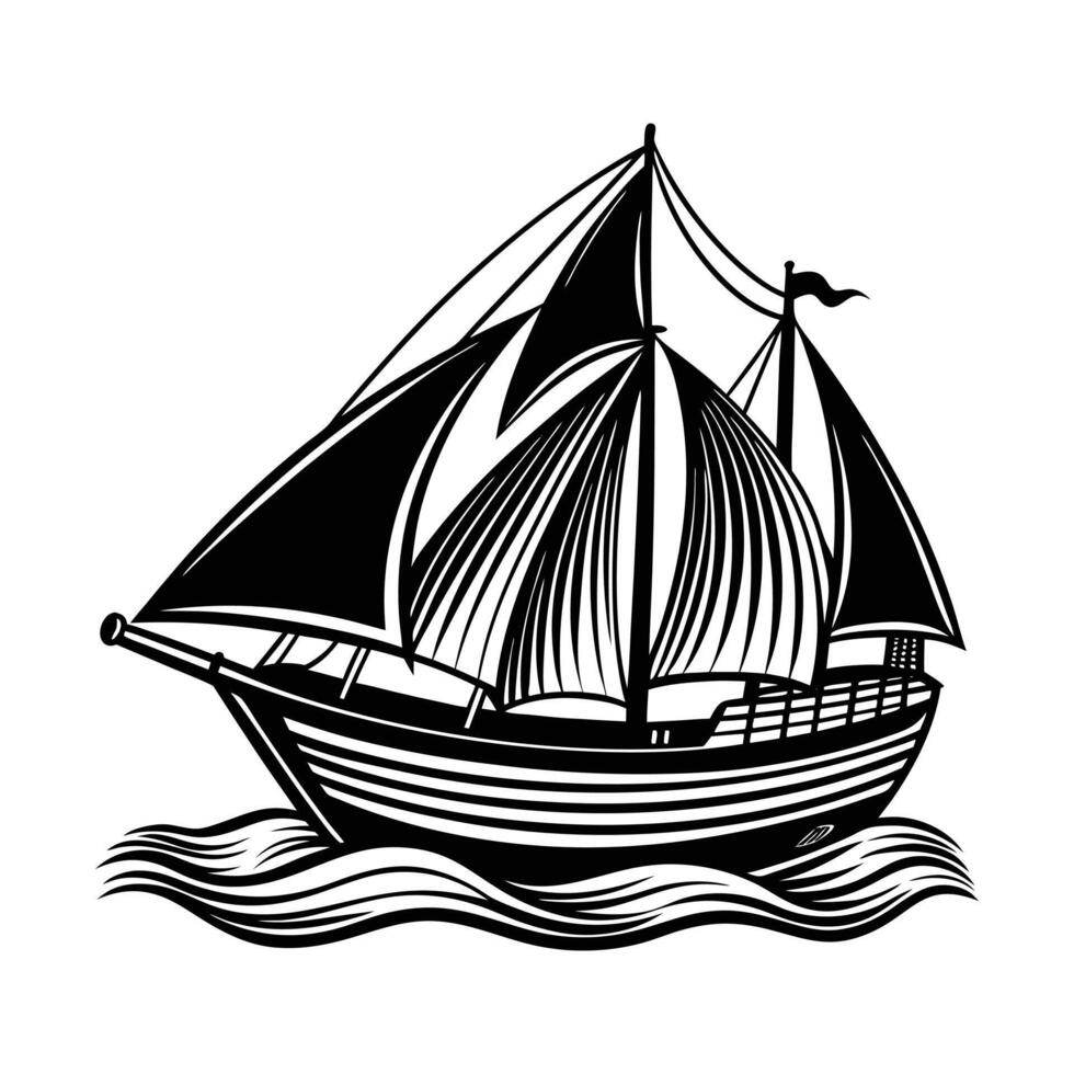 sailboat on white background vector