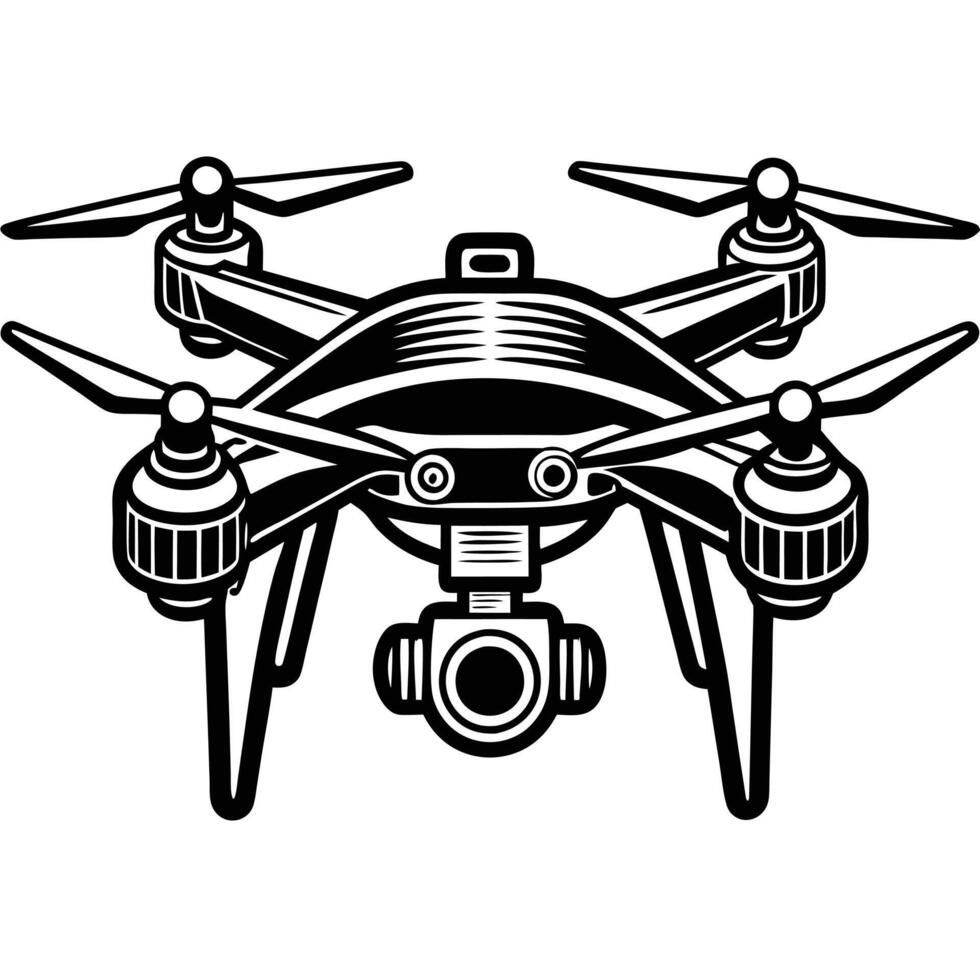 Drone silhouette illustrator vector