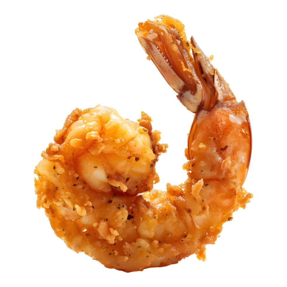 Crispy fried prawn on transparent background png