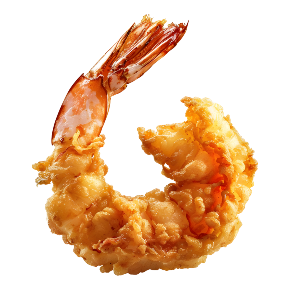 Crispy fried prawn on transparent background png