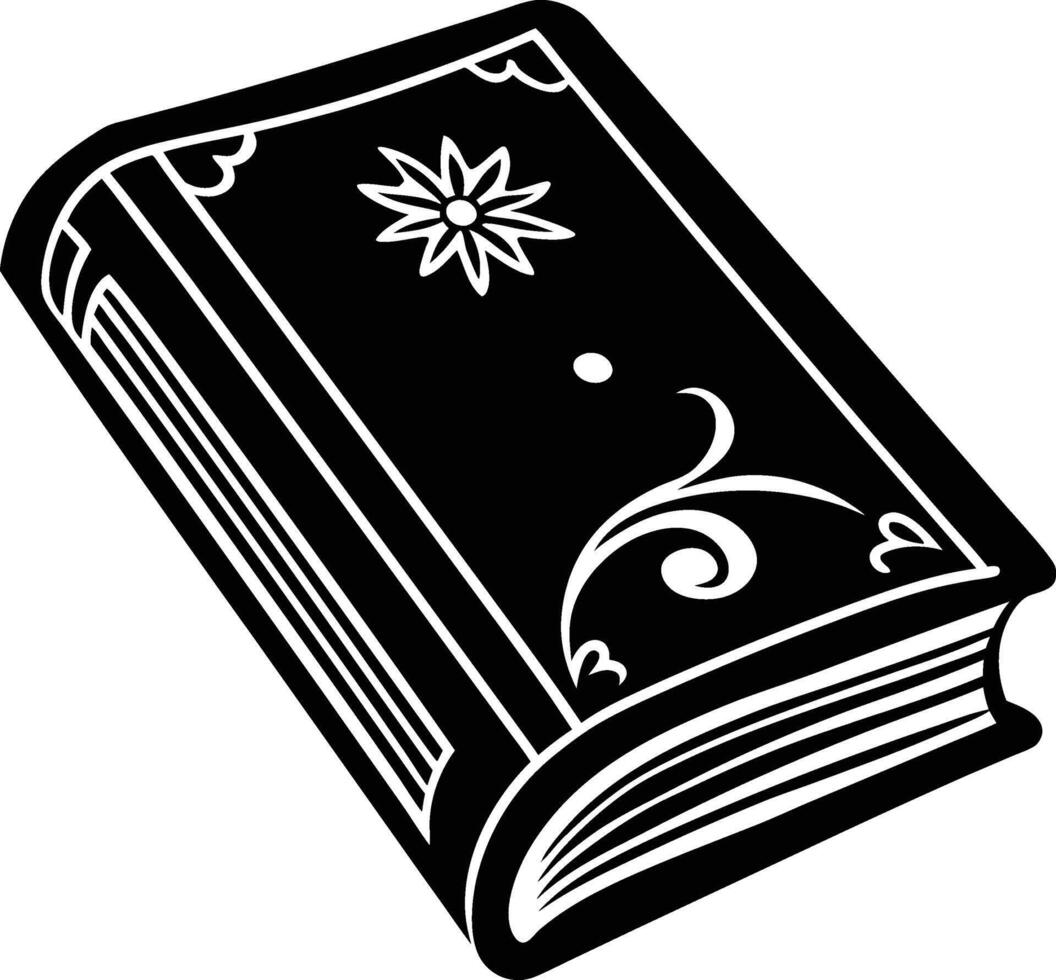 Book silhouette illustration vector