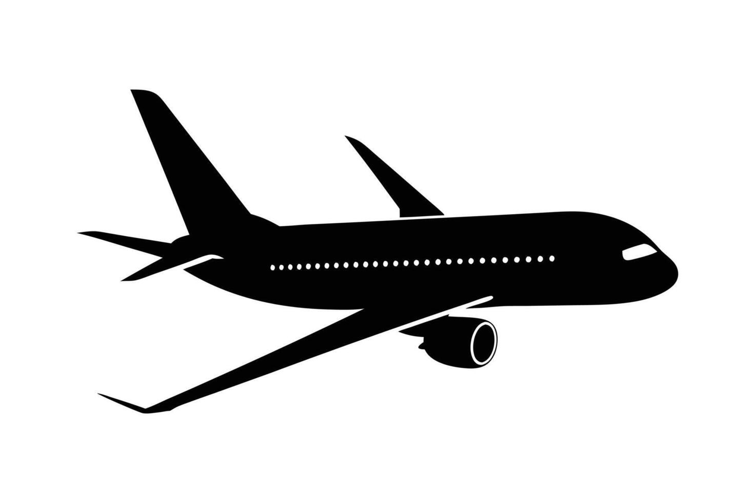 airplanes black colour silhouette vector