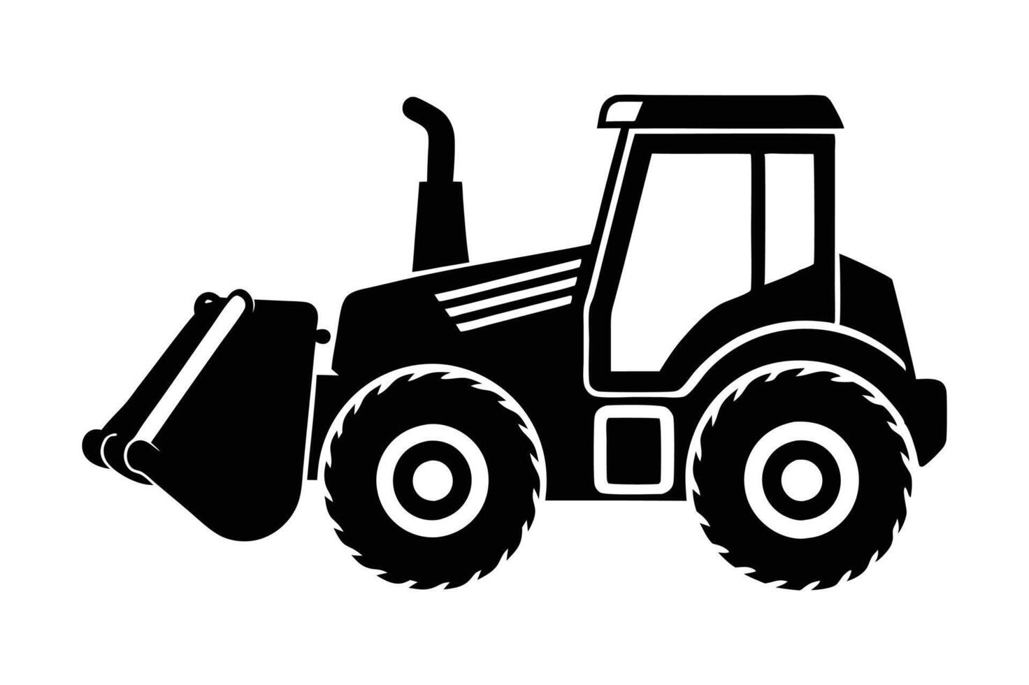 Backhoe loader silhouette illustrator vector