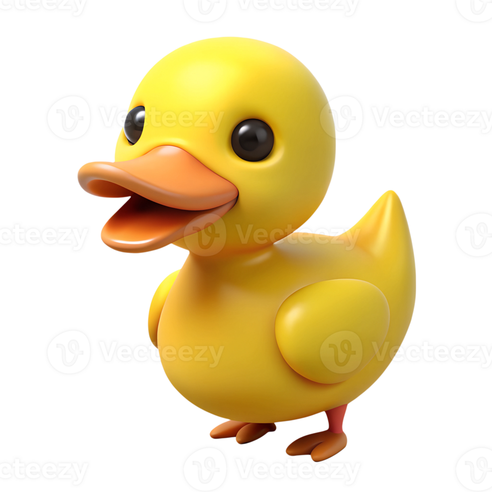 cartoon yellow duck isolated on a transparent background png