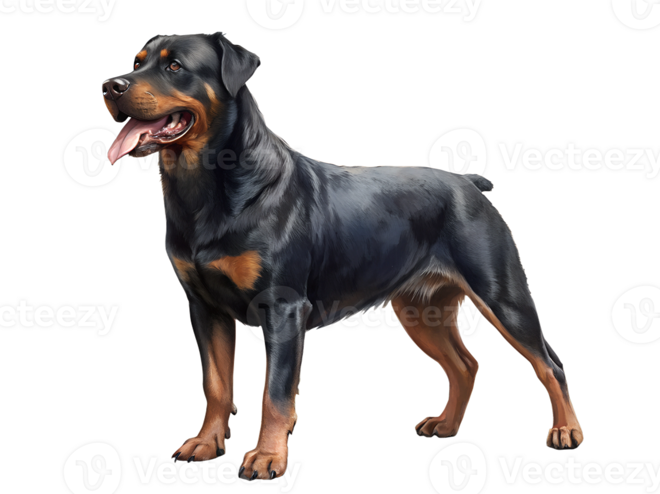 rottweiler, full body isolated on a transparent background png