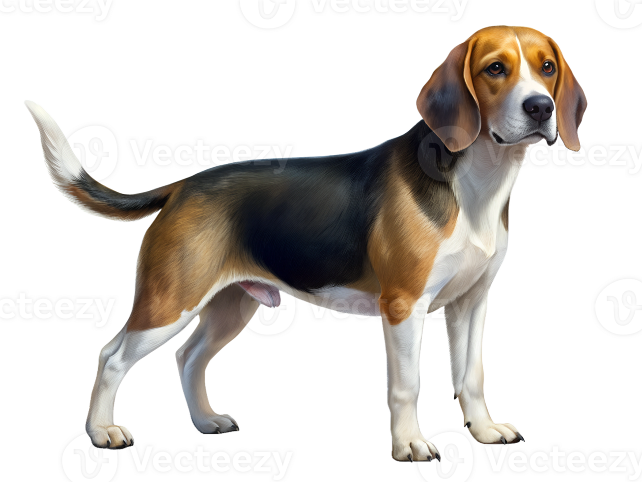 Beagle, full body isolated on a transparent background png