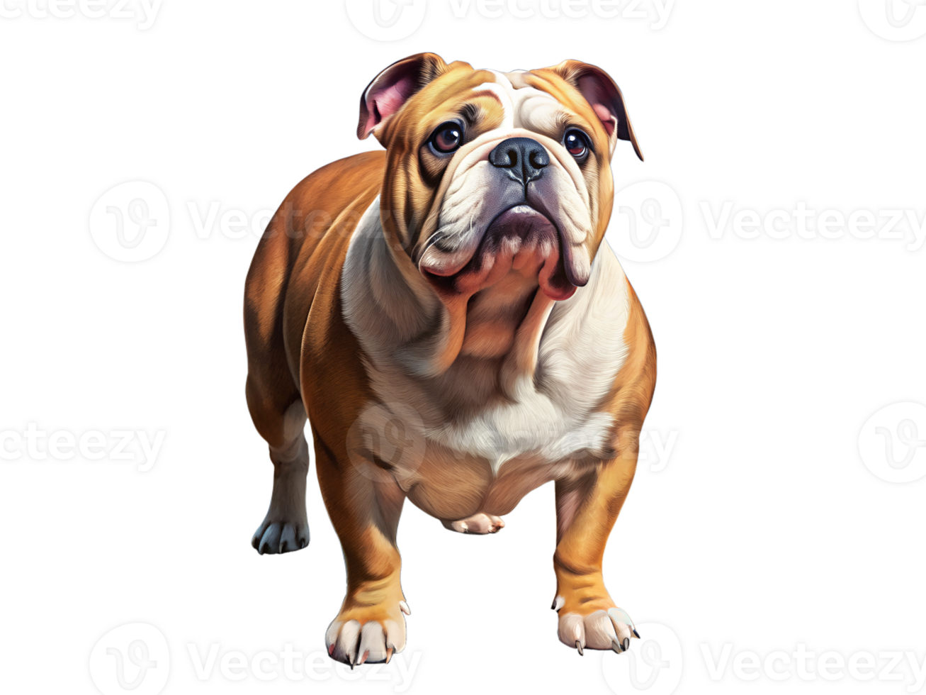 Bulldog, full body isolated on a transparent background png