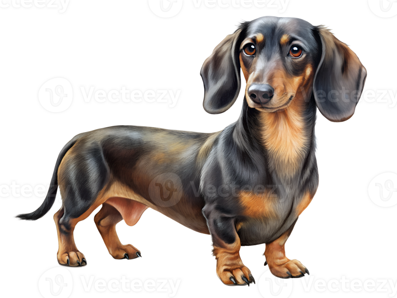 Dachshund, full body, isolated on a transparent background png