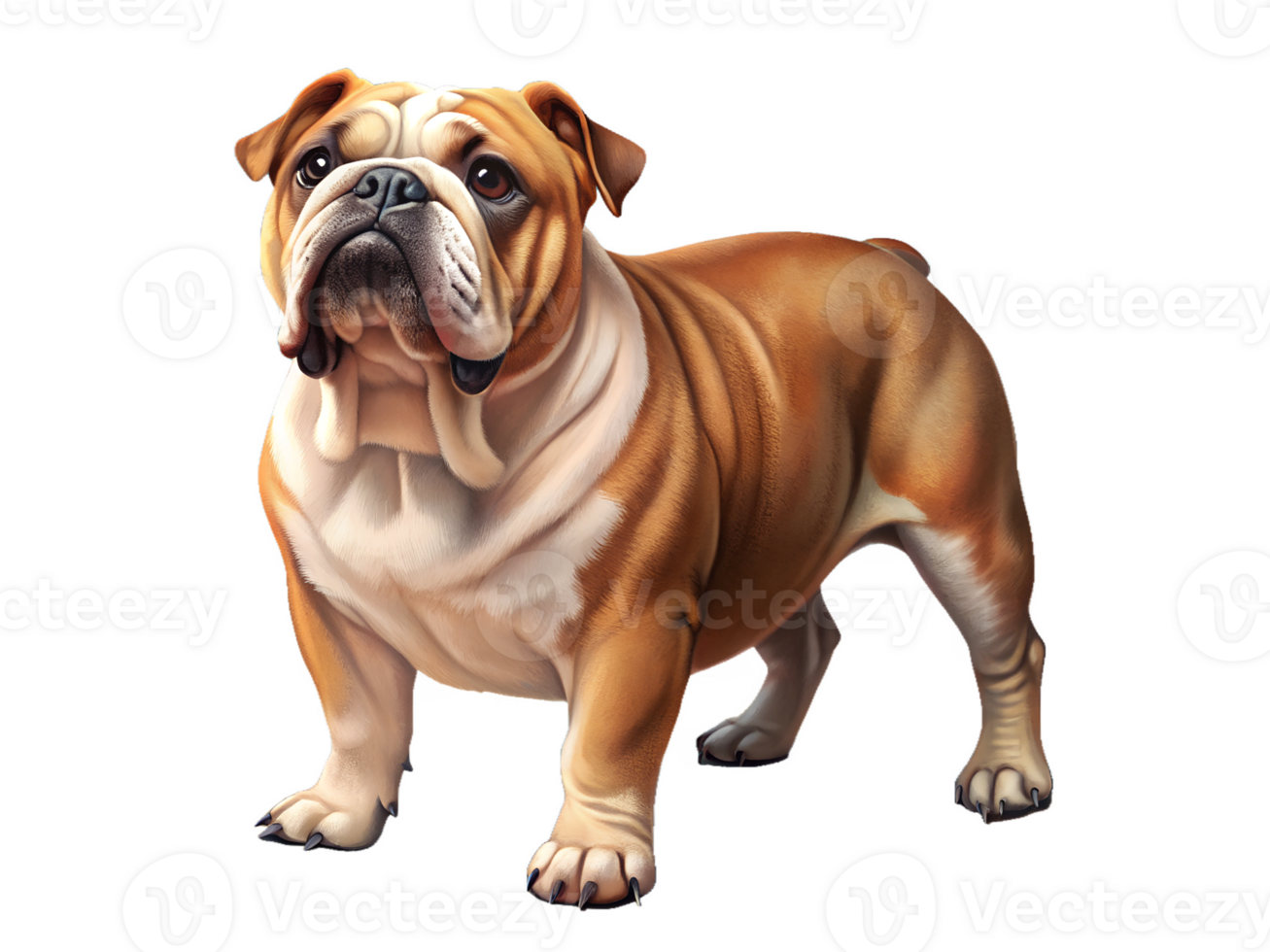 Bulldog, full body isolated on a transparent background png