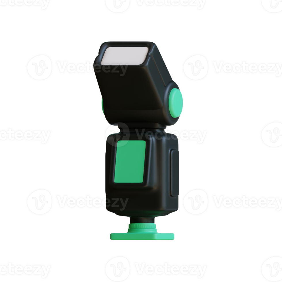 3D illustration of a camera flash isolated on a transparent background png