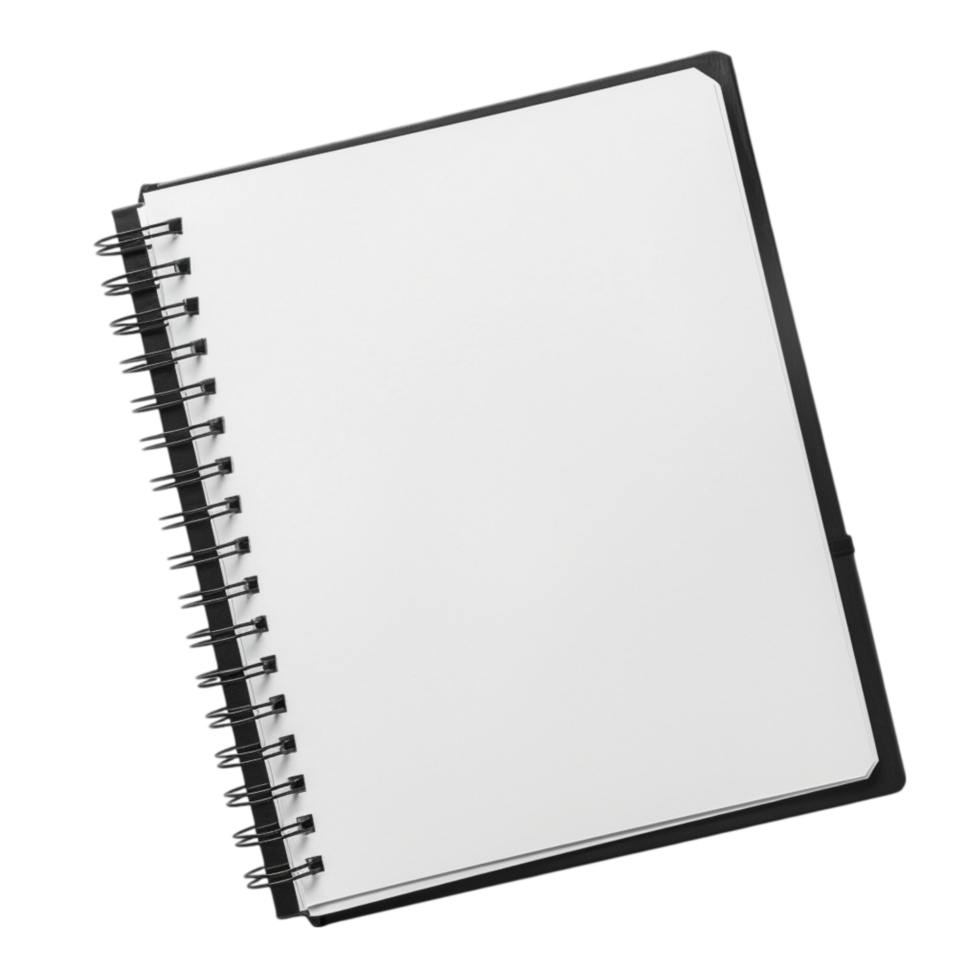 a blank notebook on a transparent background png