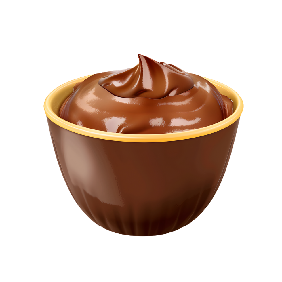 chocolate pudding in a bowl on a transparent background png
