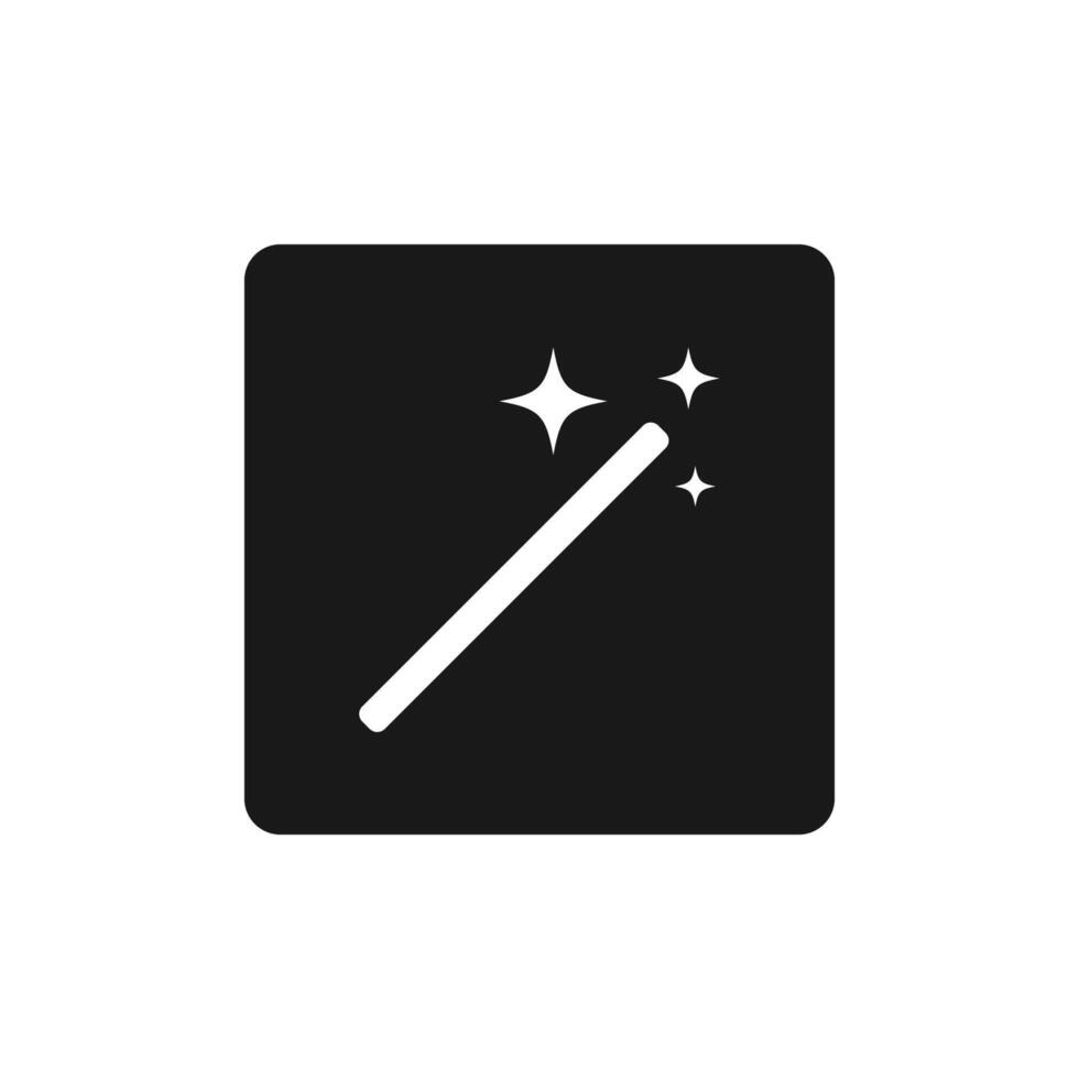 Magic wand tool icon sign isolated on white. vector