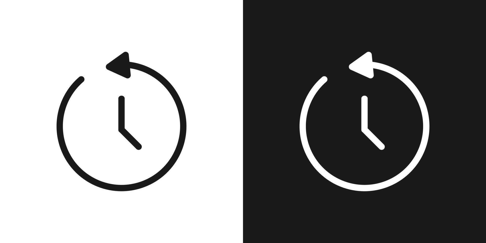 Clock with arrow. Circle arrow icon. Time symbol isolated. illustration vector