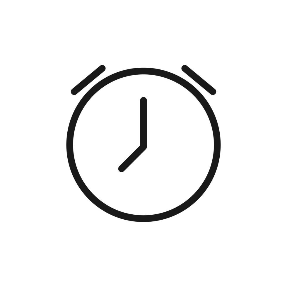 Clock alarm icon isolated on white background. Illustration vector