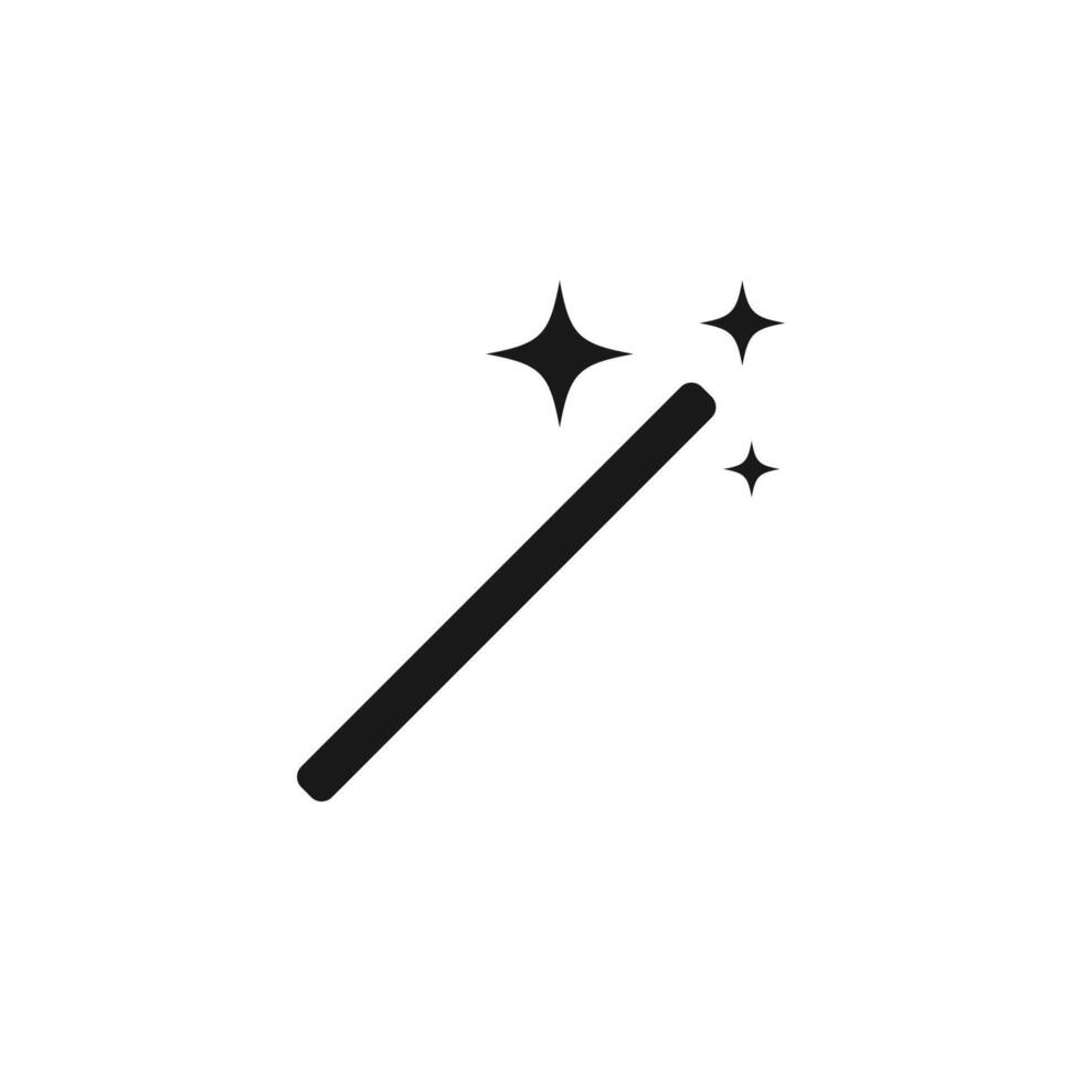 Magic wand tool icon sign isolated on white. vector