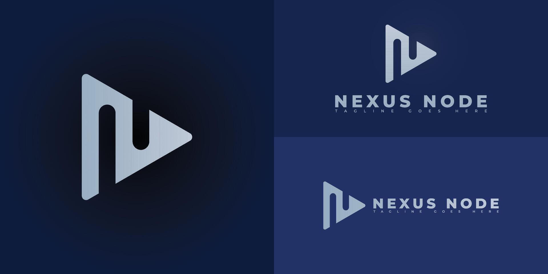 Abstract triangle initial letter N or NN in white color isolated on multiple background colors. The logo is suitable for modern online converter logo design inspiration templates. vector