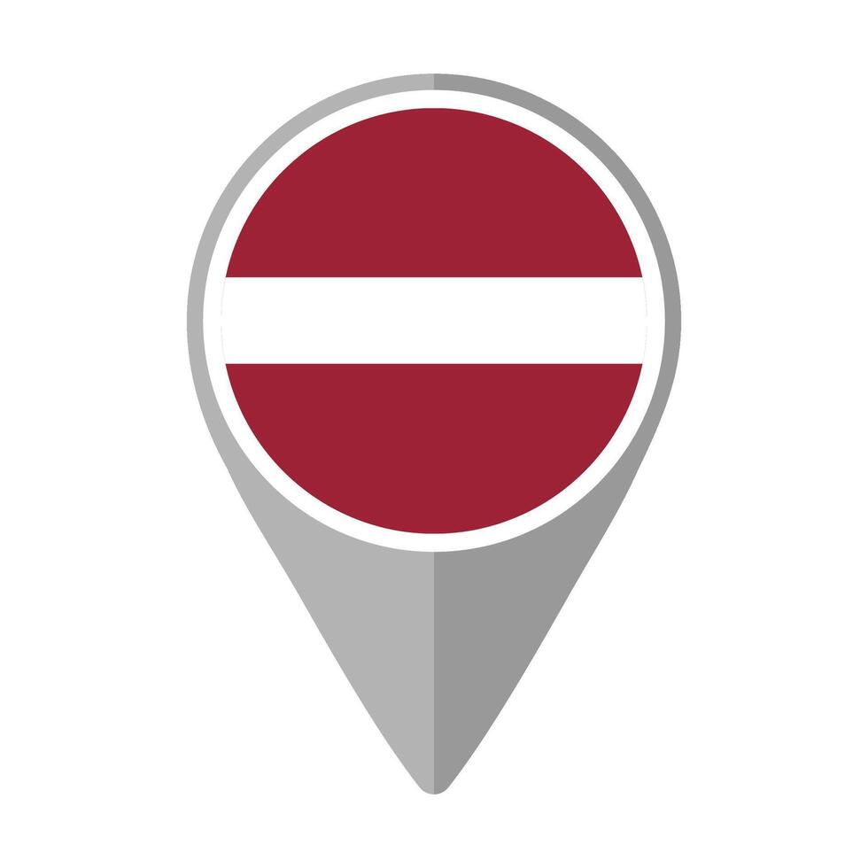 Latvia Flag on Location Pin vector