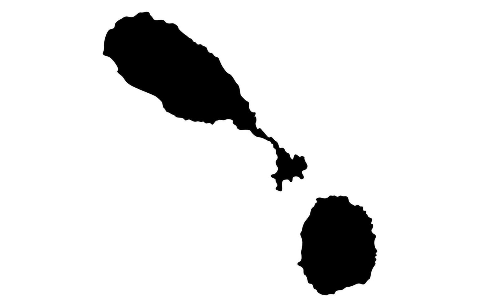 Black Silhouette of a Saint Kitts and Nevis Country land Map vector