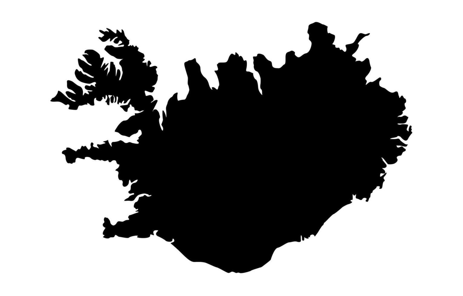 Black Silhouette of a Iceland Country land Map vector