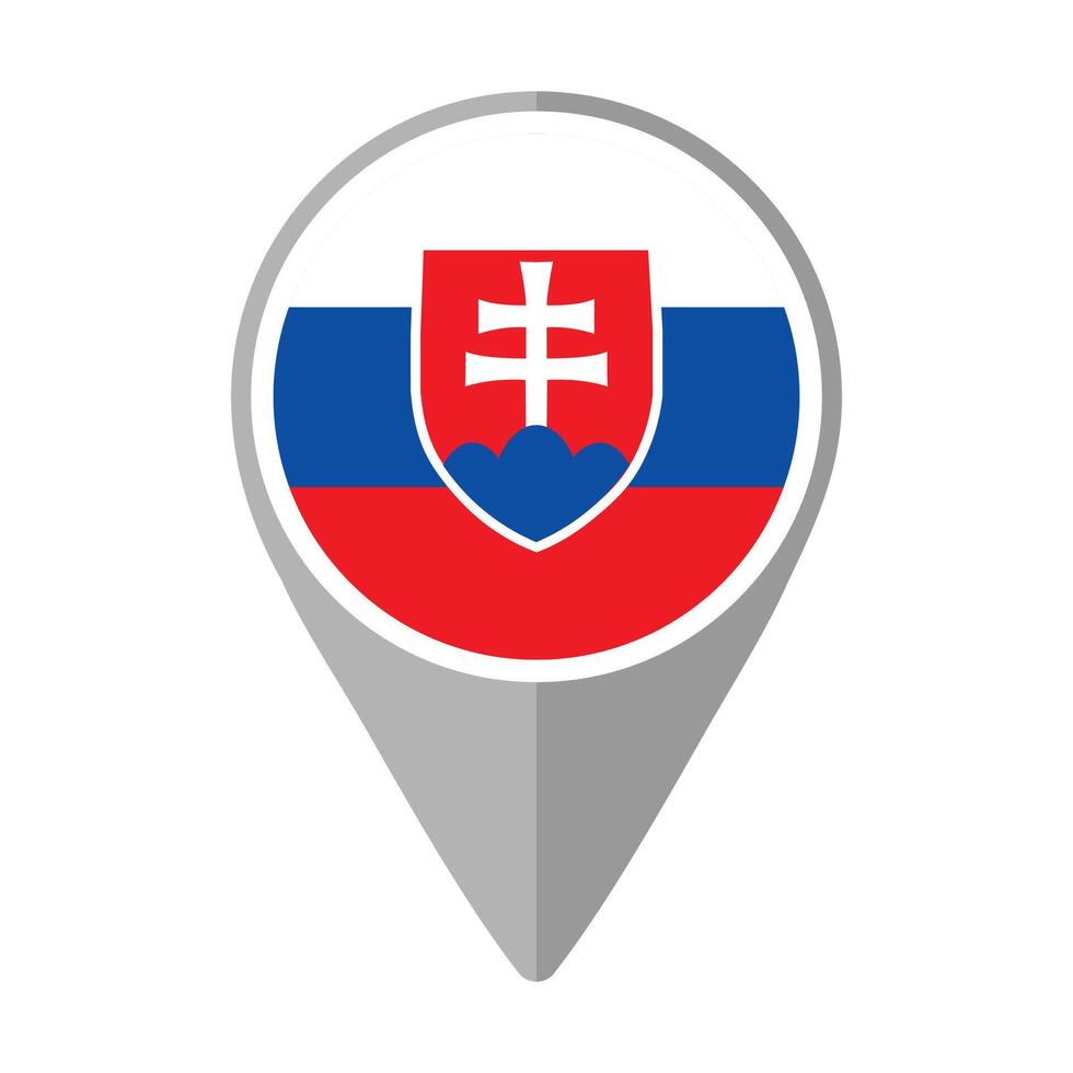 Slovakia Flag on Location Pin vector