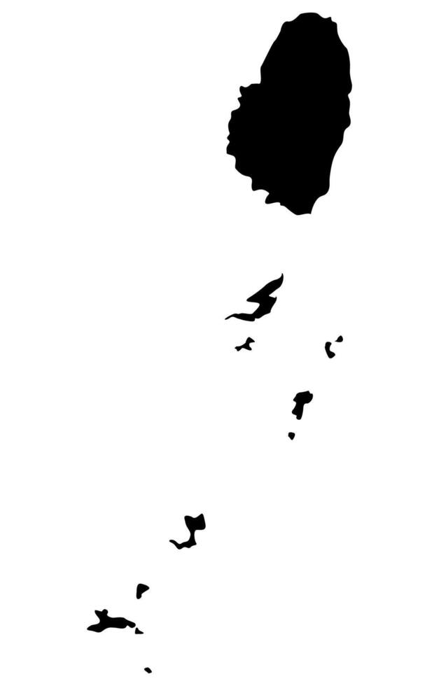 Black Silhouette of a saint vincent and the grenadines Country land Map vector