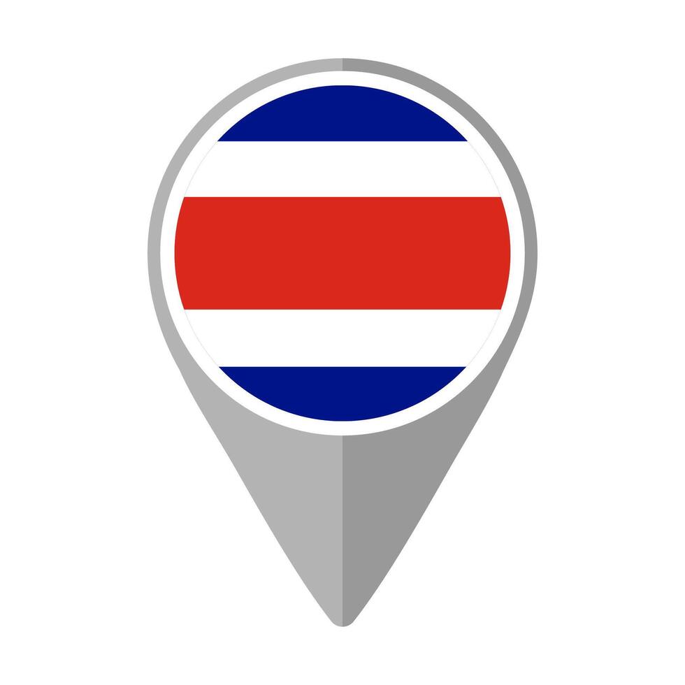 Costa Rica Flag on Location Pin vector