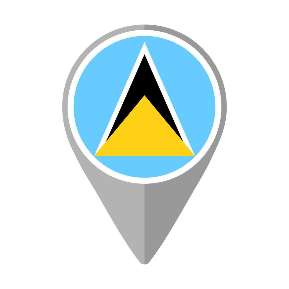 Saint Lucia Flag on Location Pin vector