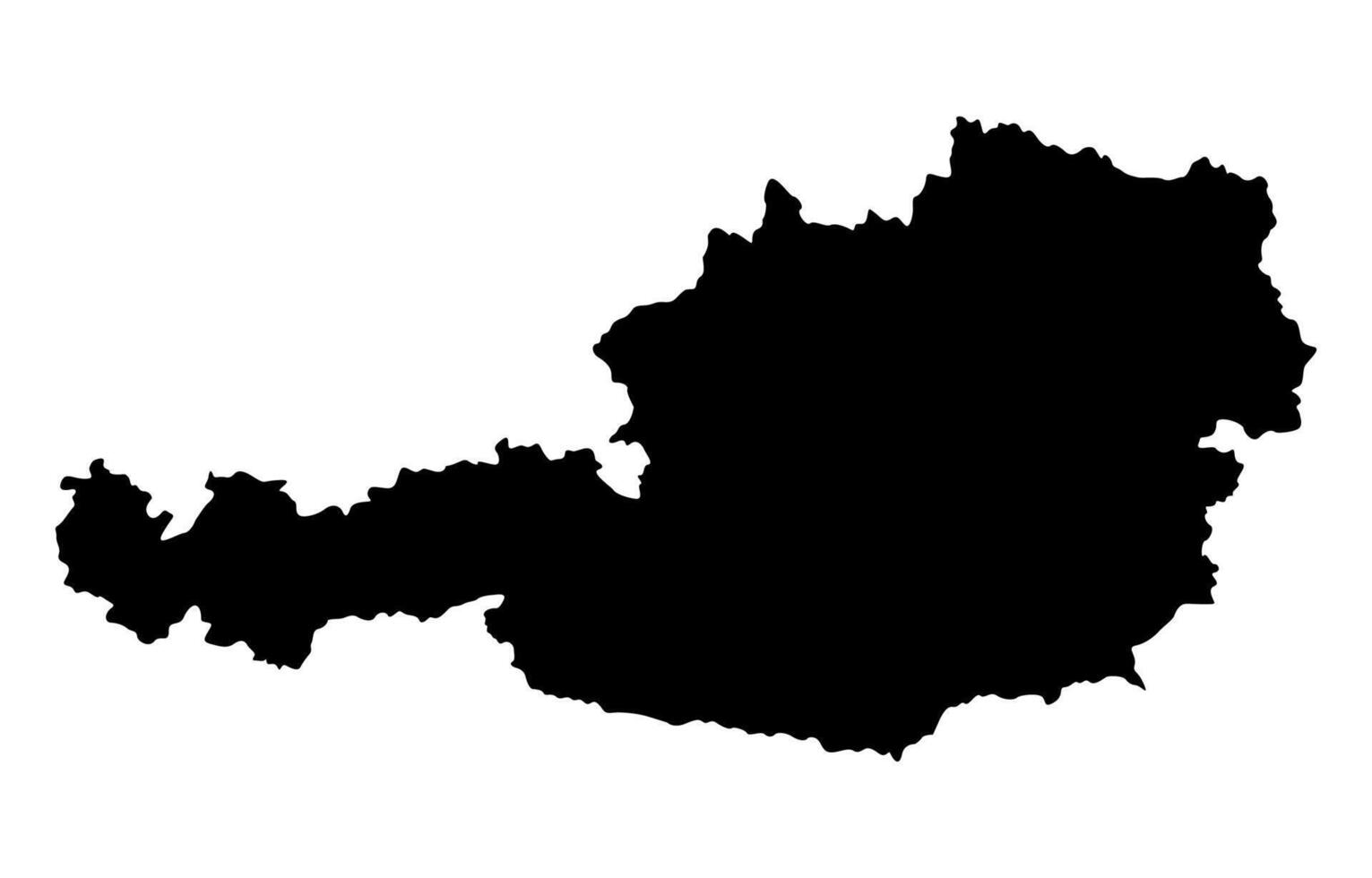 Black Silhouette of a Austria Country land Map vector