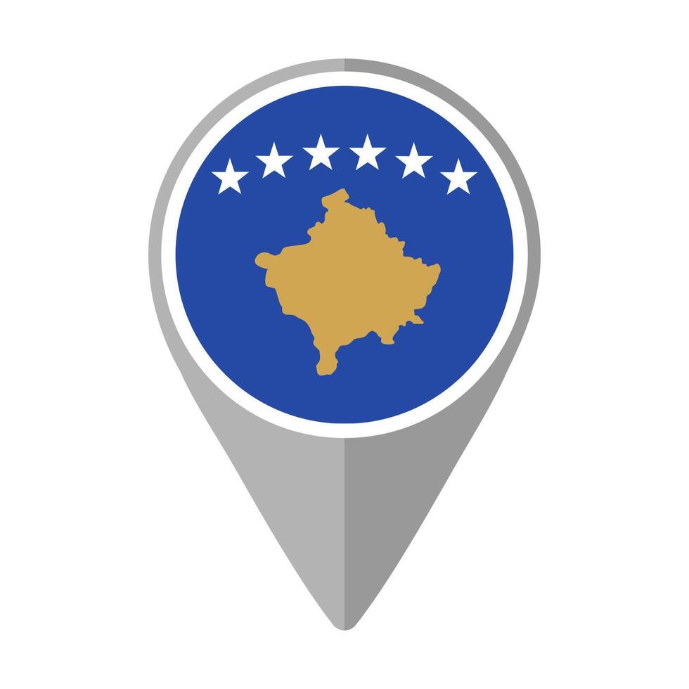 Kosovo Flag on Location Pin vector