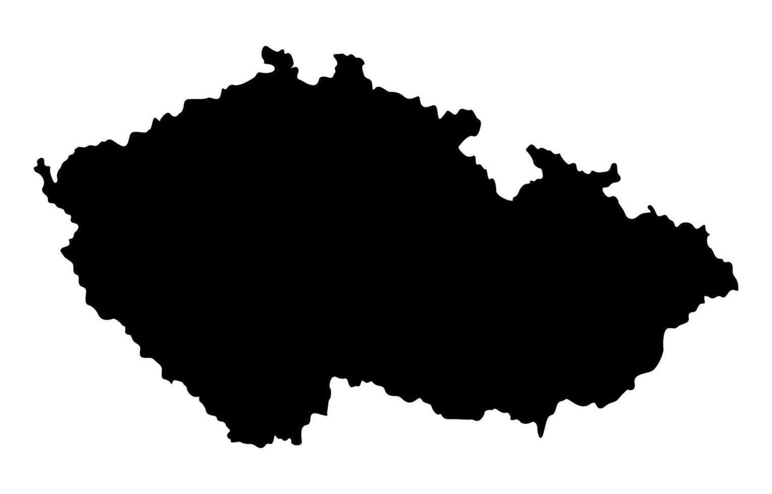 Black Silhouette of a Czech Country land Map vector