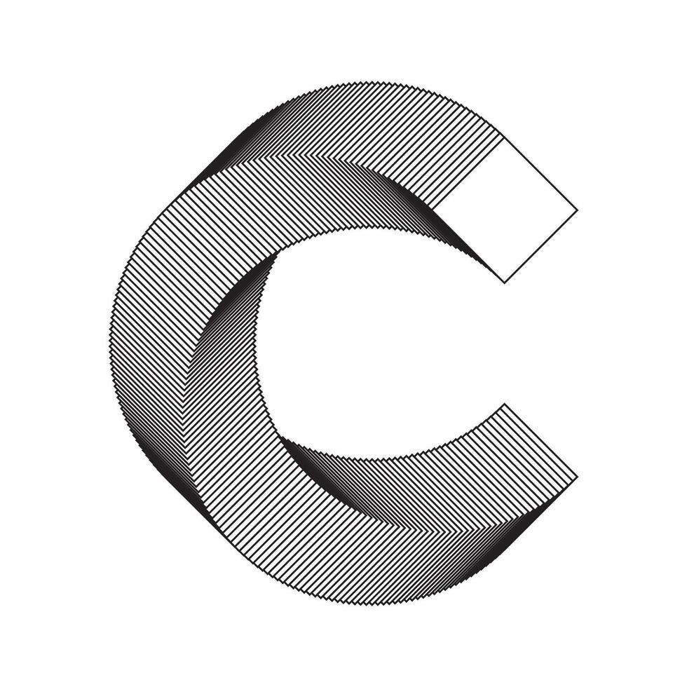 C monochrome optical illusion vector