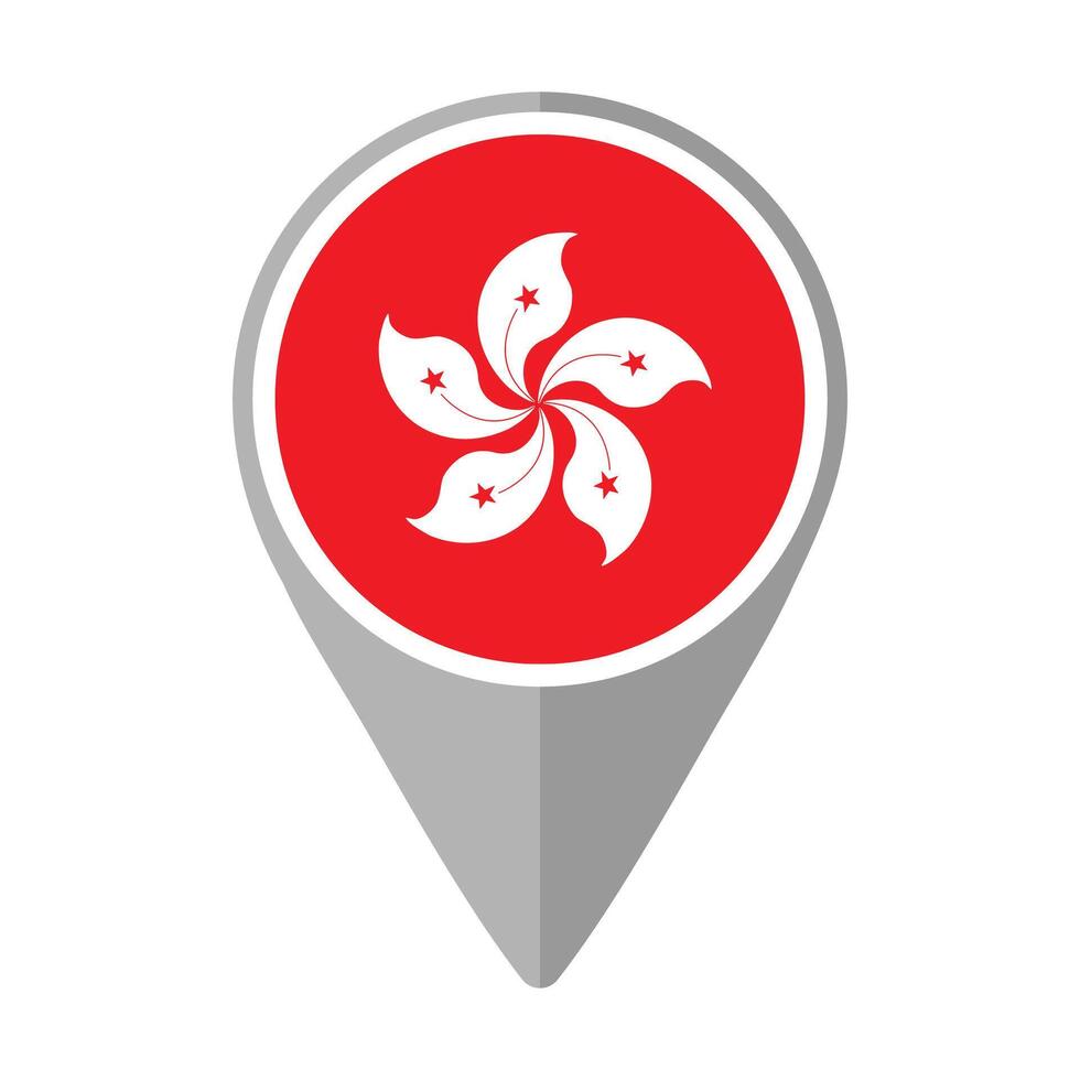 Hong Kong Flag on Location Pin vector